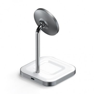 Бездротовий зарядний пристрій Satechi Aluminum 2 in 1 Magnetic Wireless Charging Stand Space Grey (ST-WMCS2M) 20247 фото