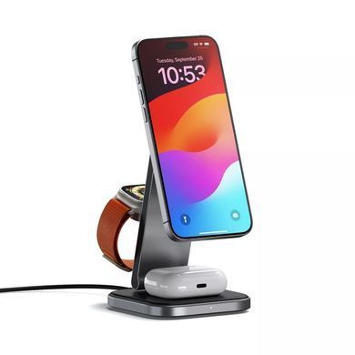 Беспроводное зарядное устройство Satechi 3-in-1 Foldable Qi2 Wireless Charging Stand (ST-Q31FM-EA) 20248 фото