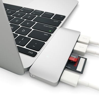 Адаптер Satechi Type-C USB 3.0 Passthrough Hub Silver (ST-TCUPS) 1495 фото