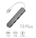 Адаптер WIWU T3 Plus для Macbook USB-C / 2xUSB3.0, HDMI, USB-C серебристый 2191 фото 2