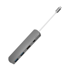 Хаб WIWU T3 Plus для Macbook USB-C / 2xUSB3.0, HDMI, USB-C сірий