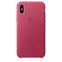Чехол кожанный Apple iPhone X Leather Case (MQTJ2) Pink Fuchsia