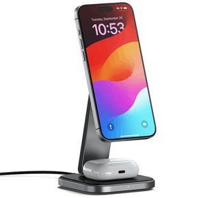 Беспроводное зарядное устройство Satechi 2-in-1 Foldable Qi2 Wireless Charging Stand (ST-Q21FM) 20249 фото
