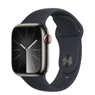 Apple Watch Series 9 GPS + Cellular 45mm Graphite Stainless Steel Case with Midnight Sport Band - M/L (MRMW3) 4480 фото