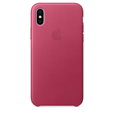Чехол кожанный Apple iPhone X Leather Case (MQTJ2) Pink Fuchsia 1281 фото