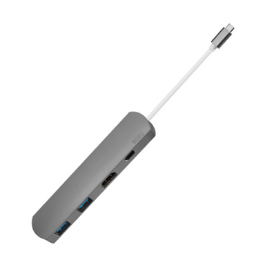 Хаб WIWU T3 Plus для Macbook USB-C / 2xUSB3.0, HDMI, USB-C серый 2192 фото
