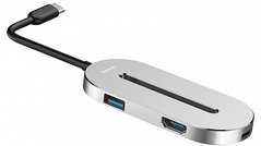 Адаптер Baseus O HUB Type-C (HDMI + Type-C + USB 3.0) Silver (CABOOK-0S)