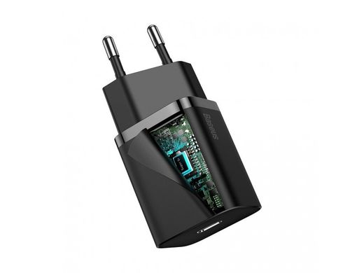 Сетевое зарядное устройство Baseus Super Silicone PD Charger 20W (1Type-C) Black (CCSUP-B01) 3898 фото