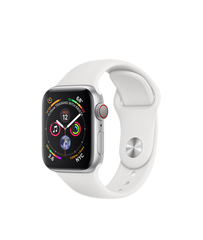 Apple Watch Series 4 (GPS+LTE) 40mm Silver Aluminum Case with White Sport Band (MTUD2)