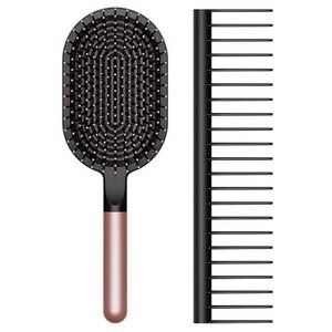 Набір щіток Dyson-designed Paddle brush and Detangling comb Rosе/Black (965003-05) 43433 фото