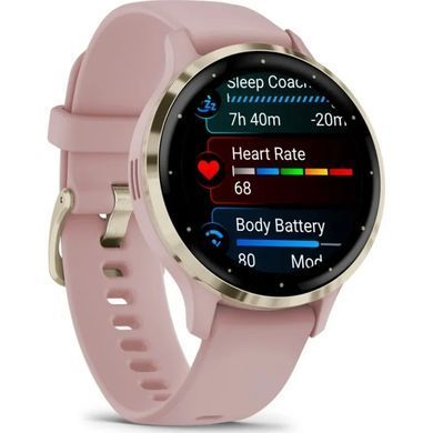 Смарт-часы Garmin Venu 3S Soft Gold S. Steel Bezel w. Dust Rose Case and S. Band (010-02785-03)