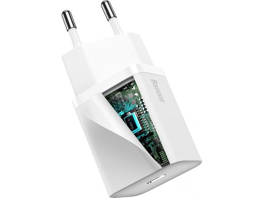 Сетевое зарядное устройство Baseus Super Silicone PD Charger 20W (1Type-C) White (CCSUP-B02) 3899 фото