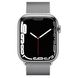 Apple Watch Series 7 GPS + Cellular, 45mm Silver Stainless Steel Case with Milanese Loop Silver (MKJW3)