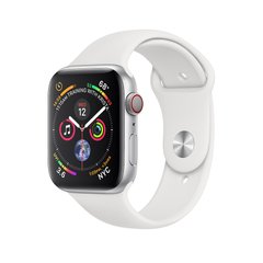 Apple Watch Series 4 (GPS+LTE) 44mm Silver Aluminum Case with White Sport Band (MTUU2)