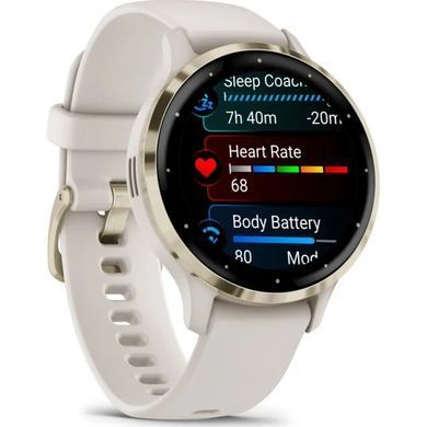 Смарт-часы Garmin Venu 3S Soft Gold S. Steel Bezel with Ivory Case and S. Band (010-02785-04)