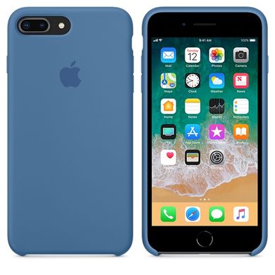 Силиконовая накладка Apple Silicone Case Denim Blue (MRFX2) для iPhone 8 Plus / 7 Plus 1857 фото