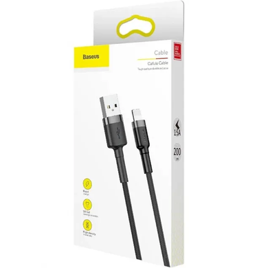 Кабель Lightning Baseus Kevlar Lightning Cable 2m Black (CALKLF-CG1) 20030 фото