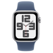 Apple Watch SE 2 2024 GPS 44mm Silver Aluminum Case with Denim Sport Band - M/L (MXER3)
