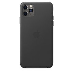 Чехол кожаный Apple Leather Case для iPhone 11 Pro Max Black (MX0E2)