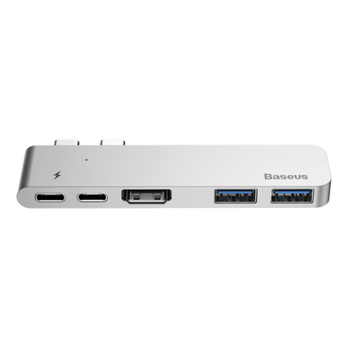 Переходник Baseus Thunderbolt c+ dual Type-c to USB3.0/HDMI (CAHUB-B0G) Space grey 2700 фото