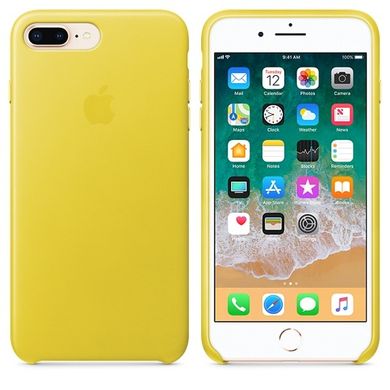 Оригинальный чехол Apple Leather Case Spring Yellow (MRGC2) для iPhone 8 Plus / 7 Plus 1859 фото