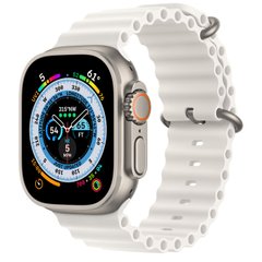 Смарт-годинник Apple Watch Ultra 49mm (GPS + Cellular) Titanium Case with White Ocean Band (MNHF3)