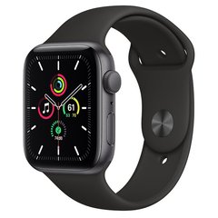 Apple Watch SE 44mm Space Gray Aluminum Case with Black Sport Band (MYDT2)