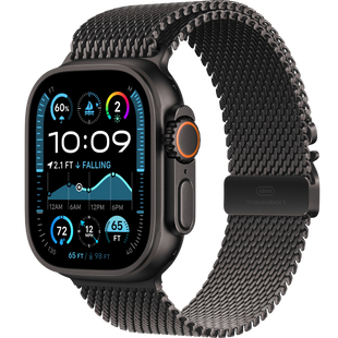 Apple Watch Ultra 2 2024 GPS + Cellular 49mm Black Titanium Case with Black Titanium Milanese Loop - Small (MX4W3) 5701 фото