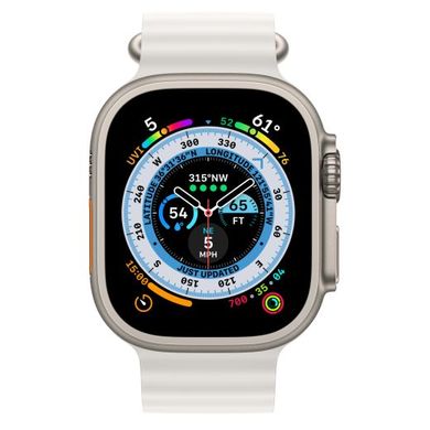 Смарт-часы Apple Watch Ultra 49mm (GPS + Cellular) Titanium Case with White Ocean Band (MNHF3) 4410 фото
