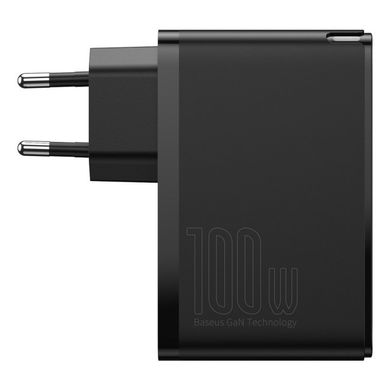 Сетевое зарядное устройство Baseus GaN2 Pro Q.C 2C + Charger Type-C Cable 100W Black (CCGAN2P-L01) 02105 фото