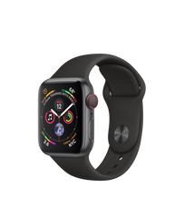 Apple Watch Series 4 (GPS+LTE) 40mm Space Gray Aluminum Case with Black Sport Band (MTUG2)