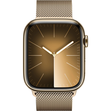 Apple Watch Series 9 GPS + Cellular 41mm Gold Stainless Steel Case with Gold Milanese Loop (MRJ73) 4487 фото