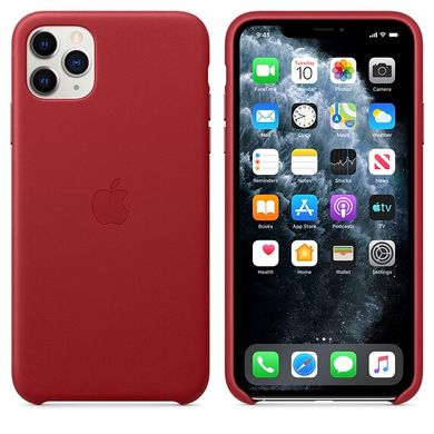 Чехол кожаный Apple Leather Case для iPhone 11 Pro Max (PRODUCT)RED (MX0F2) 3638 фото