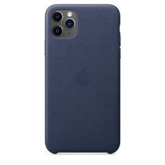 Чехол кожаный Apple Leather Case для iPhone 11 Pro Max Midnight Blue (MX0G2)