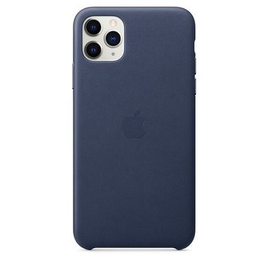 Чехол кожаный Apple Leather Case для iPhone 11 Pro Max Midnight Blue (MX0G2) 3639 фото