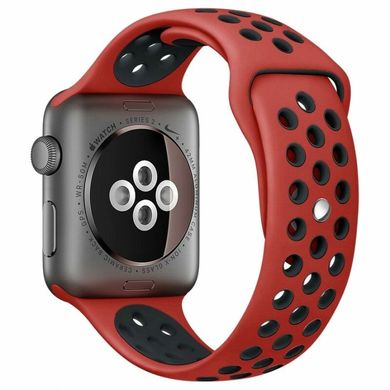 Ремешок Nike+ Apple Watch 38/40 mm Red/Black Nike Sport Band (High Copy) 2311 фото