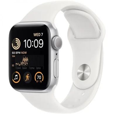 Смарт-годинник Apple Watch SE 2 GPS 44mm Silver Aluminum Case with White Sport Band (MNK23)