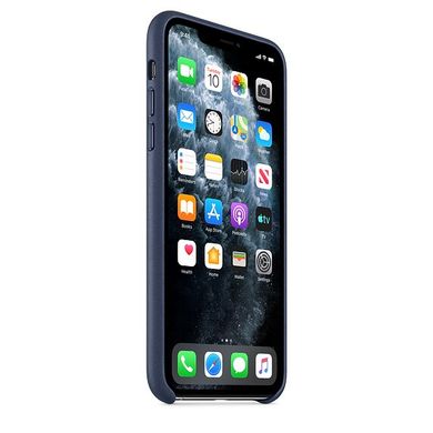 Чехол кожаный Apple Leather Case для iPhone 11 Pro Max Midnight Blue (MX0G2) 3639 фото