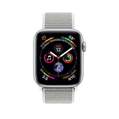 Apple Watch Series 4 (GPS+LTE) 44mm Silver Aluminum Case with Seashell Sport Loop (MTUV2) 2067 фото