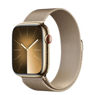 Apple Watch Series 9 GPS + Cellular 45mm Gold Stainless Steel Case with Gold Milanese Loop (MRMU3) 4491 фото