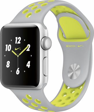Ремешок Nike+ Apple Watch 42/44mm Grey/Yellow Nike Sport Band (High Copy) 2313 фото