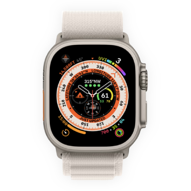 Смарт-часы Apple Watch Ultra 49mm (GPS + Cellular) Titanium Case with Starlight Alpine Loop - S (MQFQ3) 4400 фото