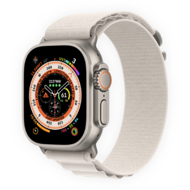 Смарт-годинник Apple Watch Ultra 49mm (GPS + Cellular) Titanium Case with Starlight Alpine Loop - S (MQFQ3) 4400 фото