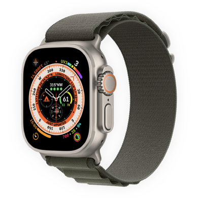 Смарт-годинник Apple Watch Ultra 49mm (GPS + Cellular) Titanium Case with Green Alpine Loop - S (MNHJ3) 4401 фото