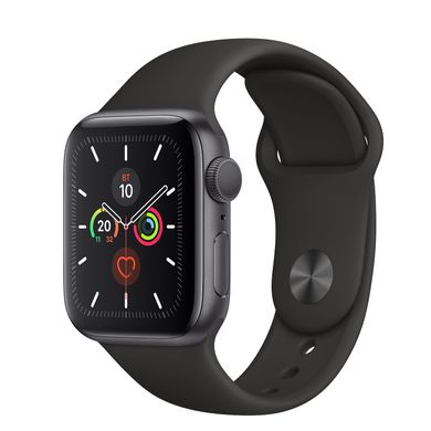 Apple Watch Series 5 (GPS) 40mm Space Gray Aluminum Case with Black Sport Band (MWV82) 3478 фото