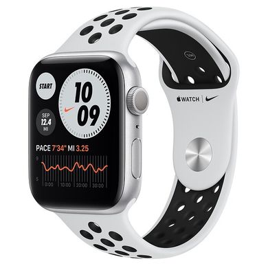 Apple Watch Nike Series 6 GPS 44mm Silver Aluminum Case w. Pure Platinum/Black Nike Sport B. (MG293) 3758 фото