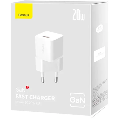 Сетевое зарядное устройство для Baseus GaN5 1C 20W White (CCGN050102) 20038-1 фото