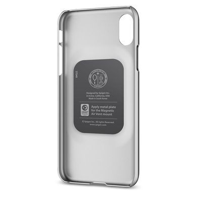 Пластиковая тонкая накладка для iPhone X Spigen Thin Fit серебристая  1294 фото