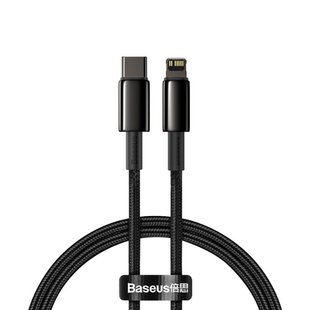 Кабель Lightning Baseus Tungsten Gold Fast Charging Data Cable Black 1m (CATLWJ-01) 01155 фото