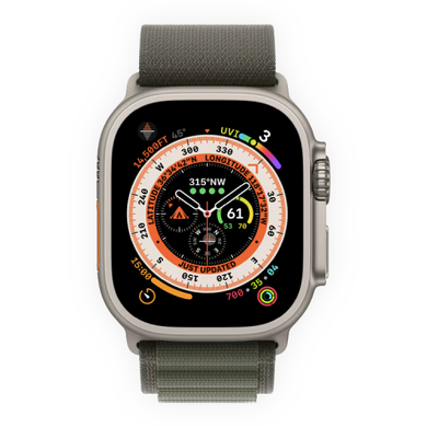 Смарт-годинник Apple Watch Ultra 49mm (GPS + Cellular) Titanium Case with Green Alpine Loop - M (MQFN3) 4404 фото